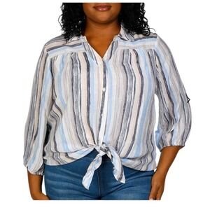 Hope & Harlow Spirited Stripe Shirt Size XL